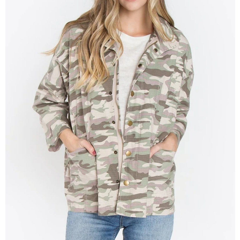 NWT sugarlips camo oversized jacket